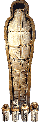 Inside the coffin