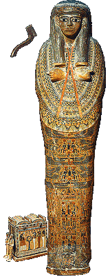 Outside the coffin